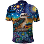 Australian Kookaburra Indigenous Polo Shirt Aboriginal Dot Painting