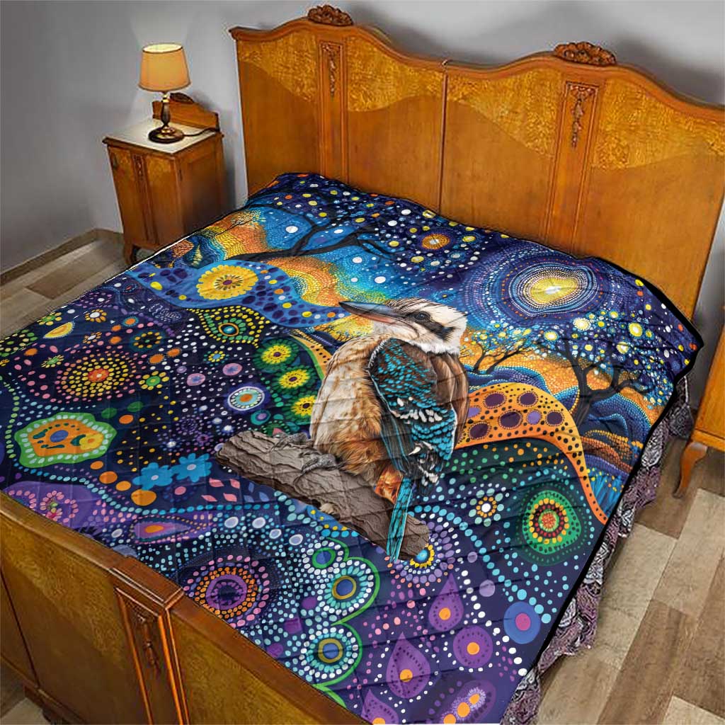 Australian Kookaburra Indigenous Quilt Aboriginal Dot Painting
