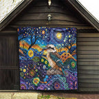 Australian Kookaburra Indigenous Quilt Aboriginal Dot Painting