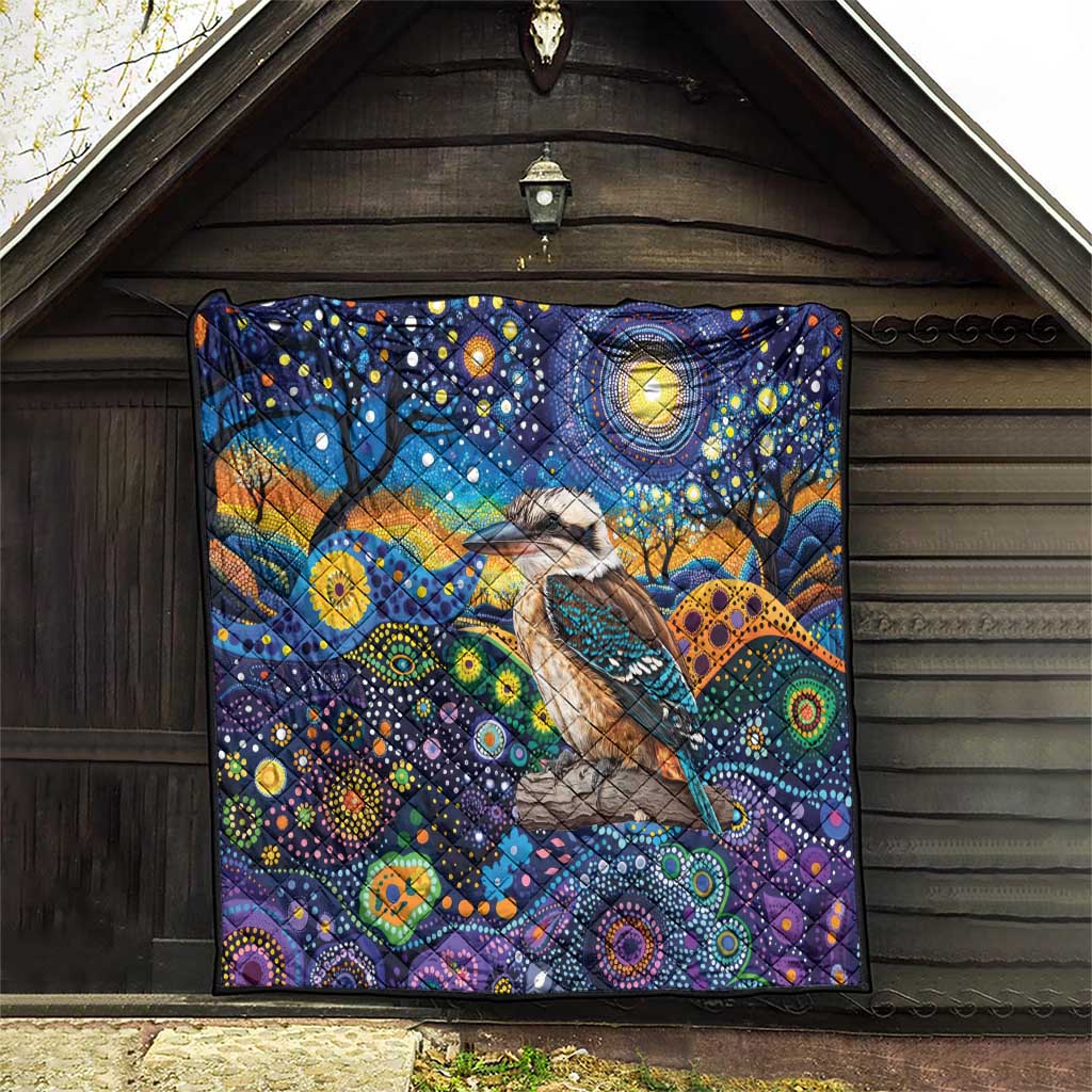 Australian Kookaburra Indigenous Quilt Aboriginal Dot Painting
