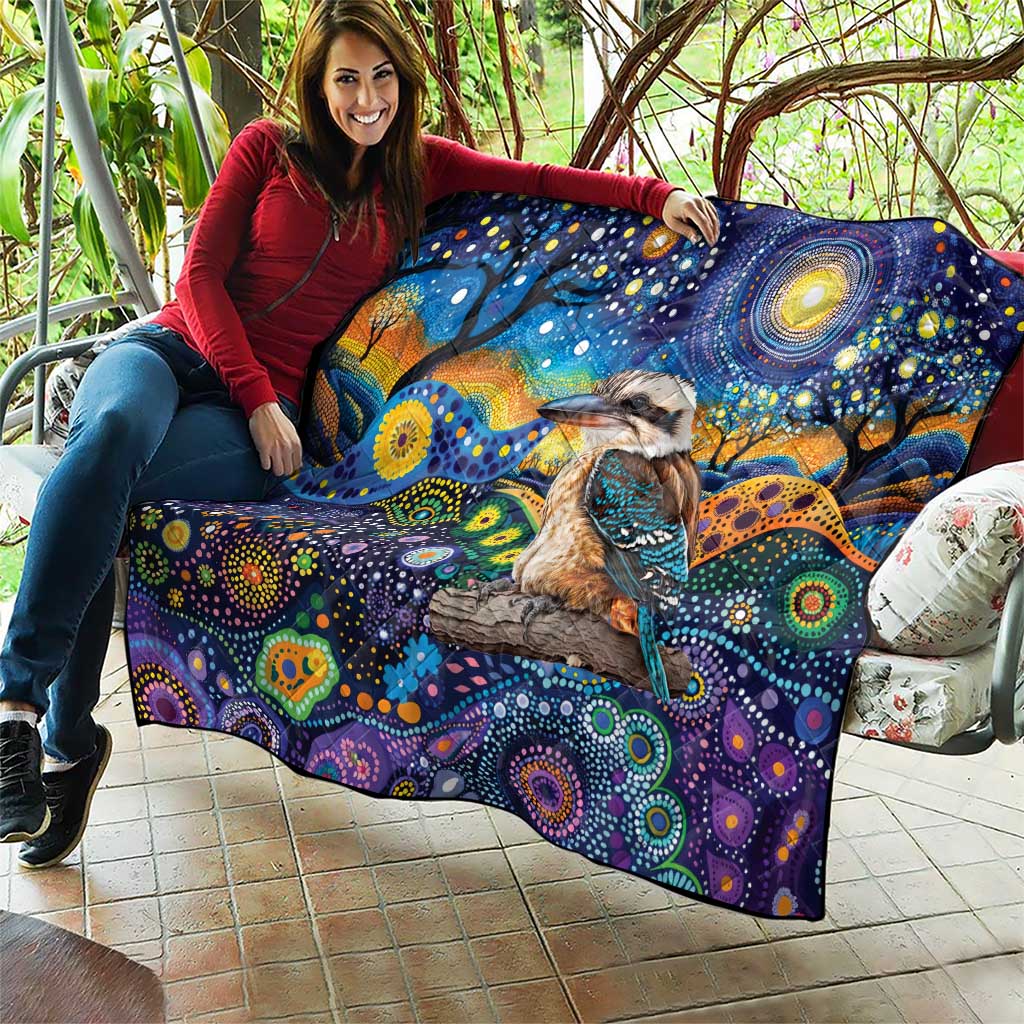 Australian Kookaburra Indigenous Quilt Aboriginal Dot Painting