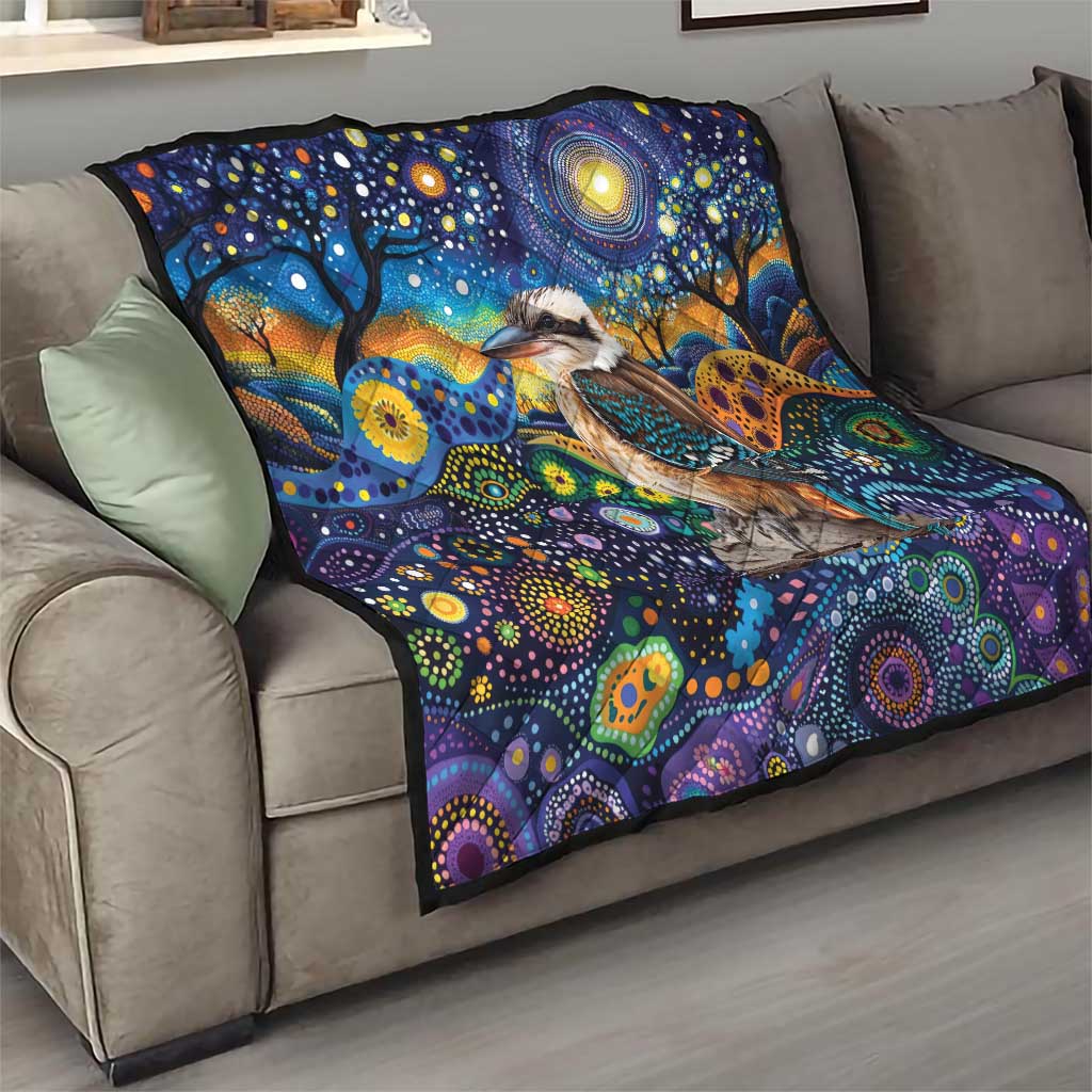 Australian Kookaburra Indigenous Quilt Aboriginal Dot Painting