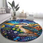 Australian Kookaburra Indigenous Round Carpet Aboriginal Dot Painting