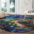 Australian Kookaburra Indigenous Round Carpet Aboriginal Dot Painting