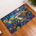 Australian Kookaburra Indigenous Rubber Doormat Aboriginal Dot Painting