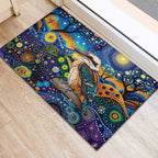 Australian Kookaburra Indigenous Rubber Doormat Aboriginal Dot Painting