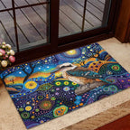 Australian Kookaburra Indigenous Rubber Doormat Aboriginal Dot Painting