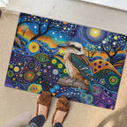 Australian Kookaburra Indigenous Rubber Doormat Aboriginal Dot Painting