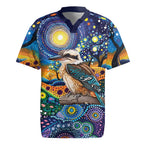 Australian Kookaburra Indigenous Rugby Jersey Aboriginal Dot Painting