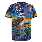 Australian Kookaburra Indigenous Rugby Jersey Aboriginal Dot Painting
