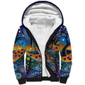 Australian Kookaburra Indigenous Sherpa Hoodie Aboriginal Dot Painting