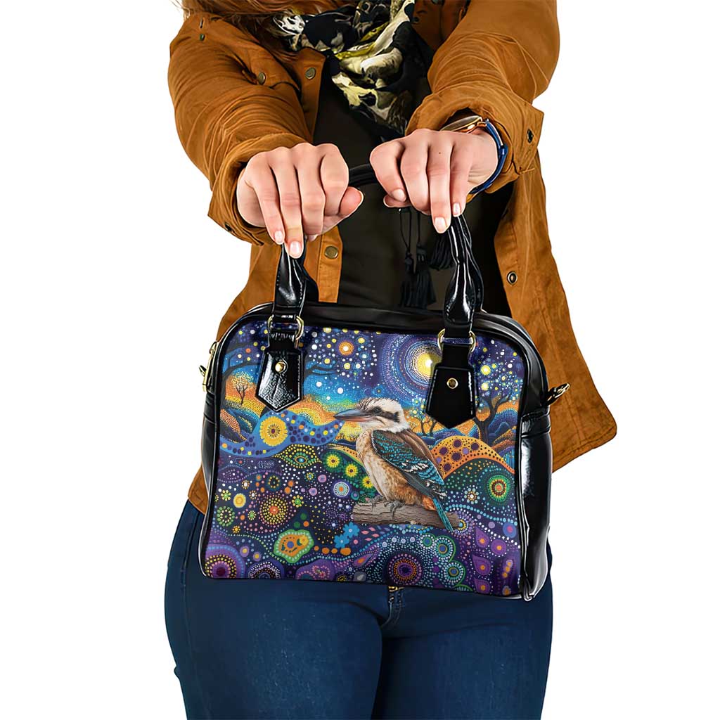 Australian Kookaburra Indigenous Shoulder Handbag Aboriginal Dot Painting