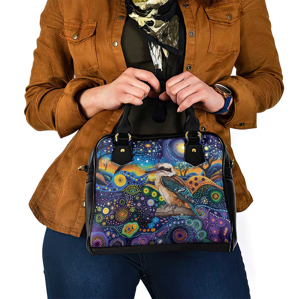 Australian Kookaburra Indigenous Shoulder Handbag Aboriginal Dot Painting