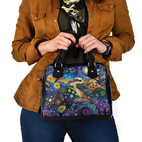 Australian Kookaburra Indigenous Shoulder Handbag Aboriginal Dot Painting