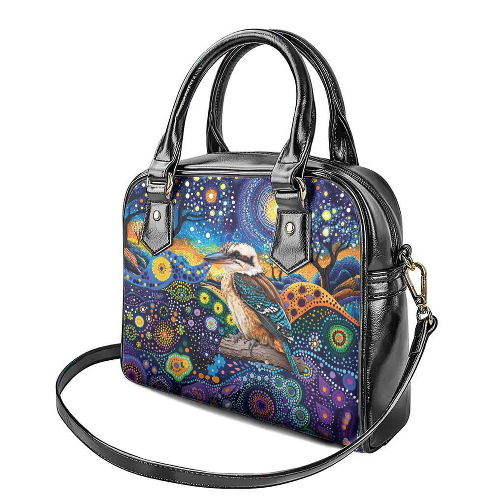 Australian Kookaburra Indigenous Shoulder Handbag Aboriginal Dot Painting