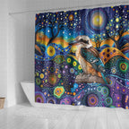 Australian Kookaburra Indigenous Shower Curtain Aboriginal Dot Painting