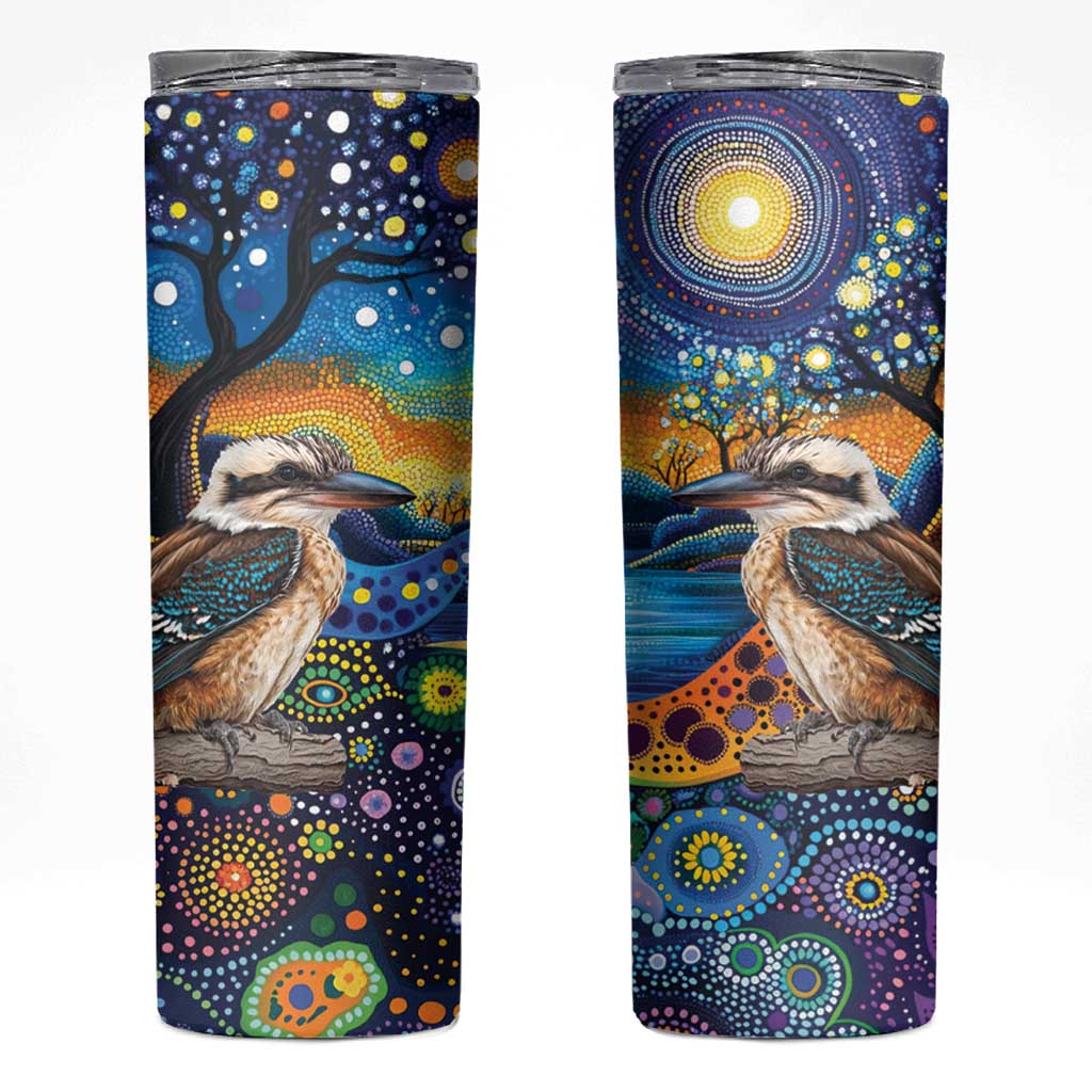 Australian Kookaburra Indigenous Skinny Tumbler Aboriginal Dot Painting