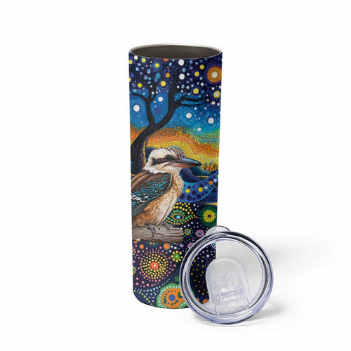 Australian Kookaburra Indigenous Skinny Tumbler Aboriginal Dot Painting