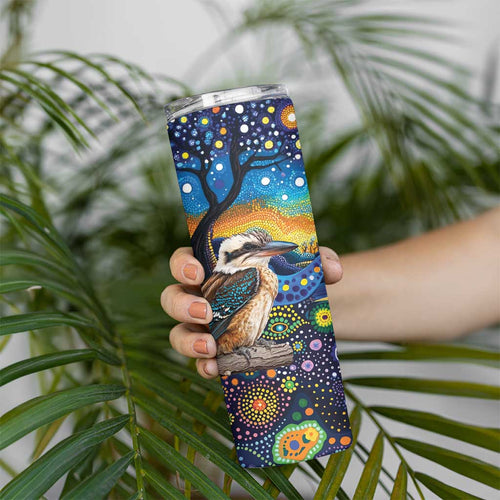 Australian Kookaburra Indigenous Skinny Tumbler Aboriginal Dot Painting