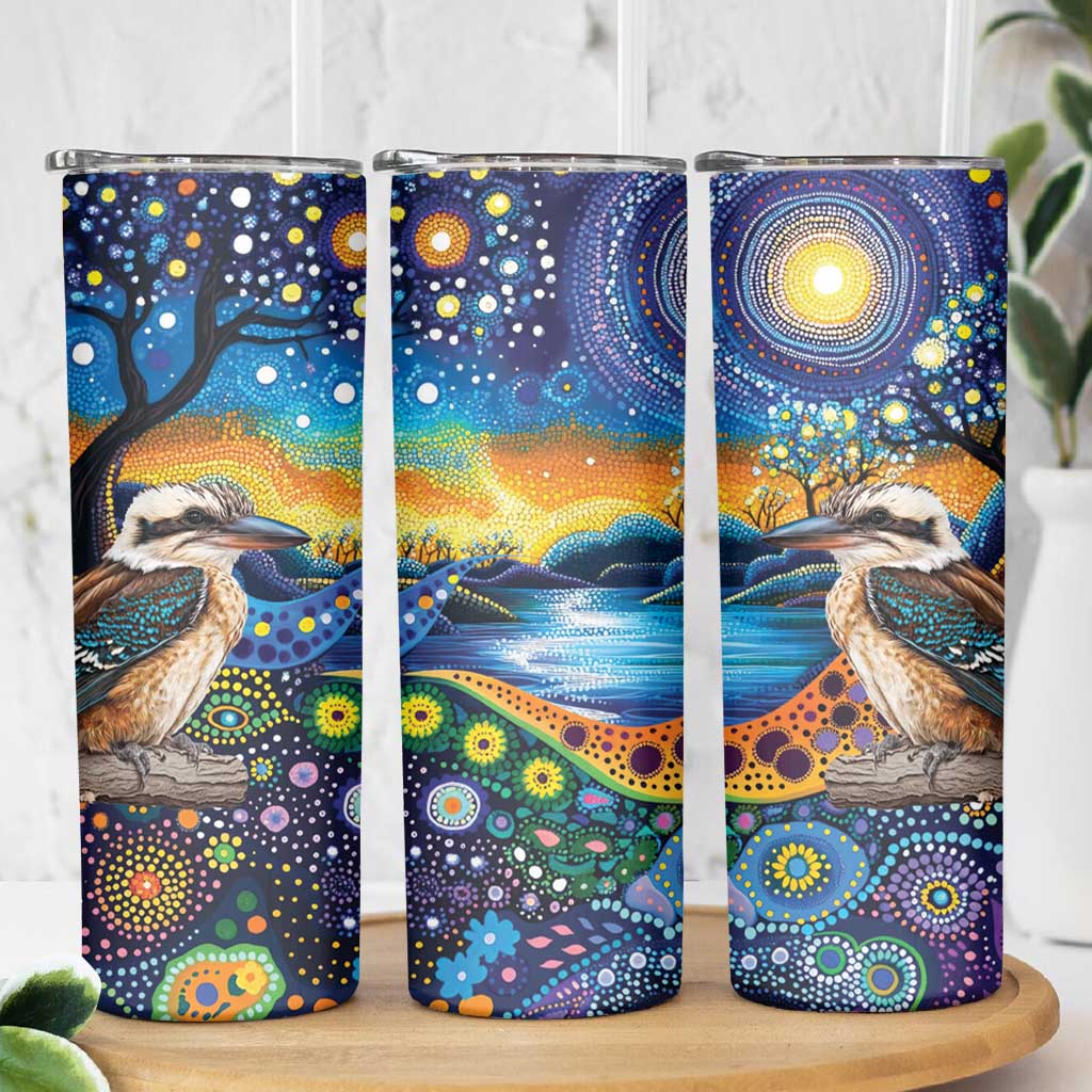 Australian Kookaburra Indigenous Skinny Tumbler Aboriginal Dot Painting