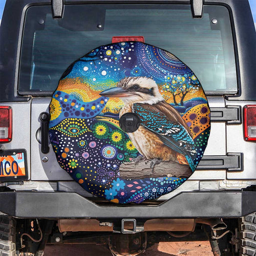 Australian Kookaburra Indigenous Spare Tire Cover Aboriginal Dot Painting