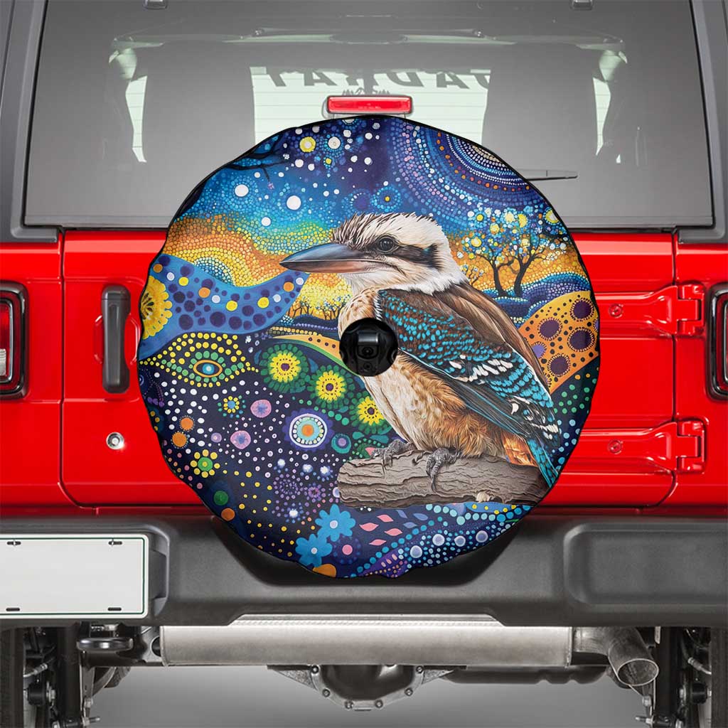 Australian Kookaburra Indigenous Spare Tire Cover Aboriginal Dot Painting
