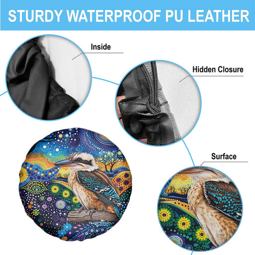 Australian Kookaburra Indigenous Spare Tire Cover Aboriginal Dot Painting