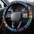 Australian Kookaburra Indigenous Steering Wheel Cover Aboriginal Dot Painting