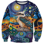 Australian Kookaburra Indigenous Sweatshirt Aboriginal Dot Painting