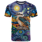 Australian Kookaburra Indigenous T Shirt Aboriginal Dot Painting