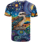 Australian Kookaburra Indigenous T Shirt Aboriginal Dot Painting