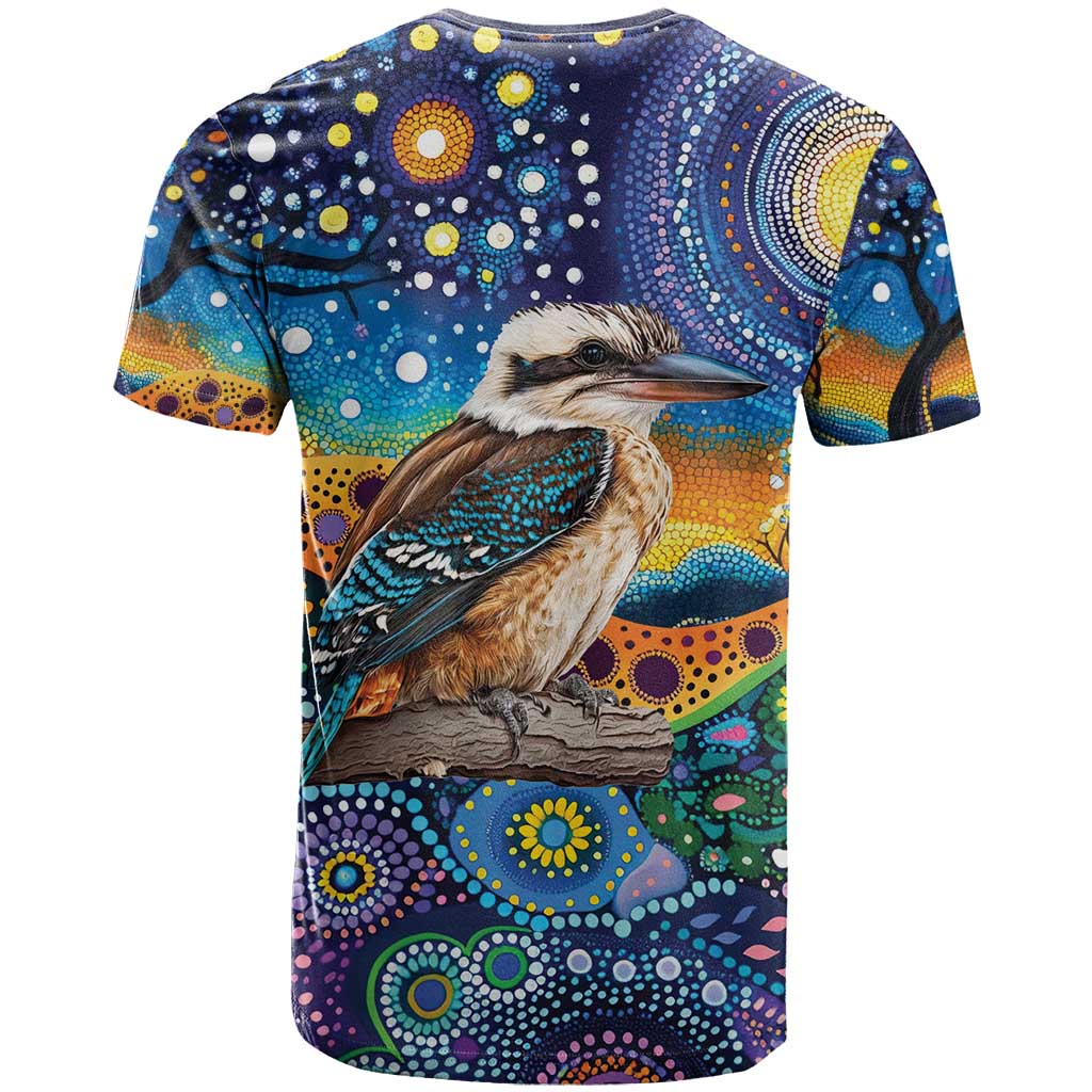 Australian Kookaburra Indigenous T Shirt Aboriginal Dot Painting