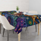 Australian Kookaburra Indigenous Tablecloth Aboriginal Dot Painting