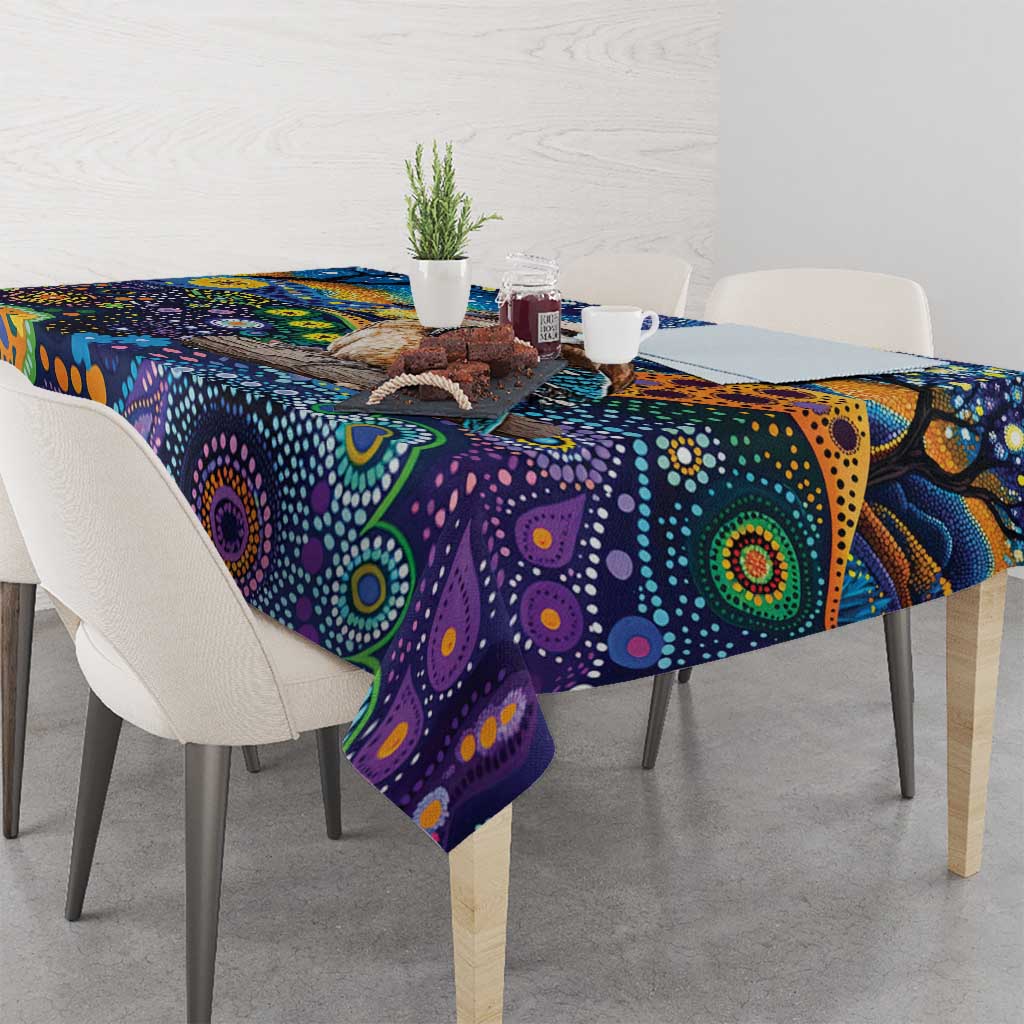 Australian Kookaburra Indigenous Tablecloth Aboriginal Dot Painting