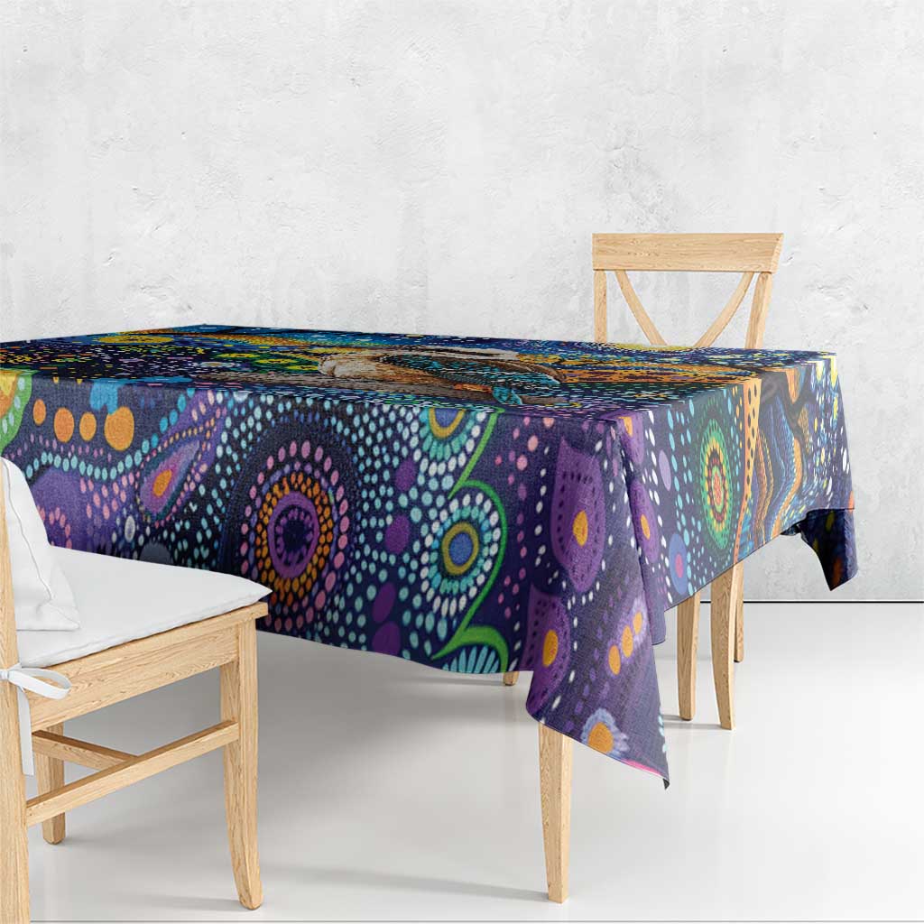 Australian Kookaburra Indigenous Tablecloth Aboriginal Dot Painting