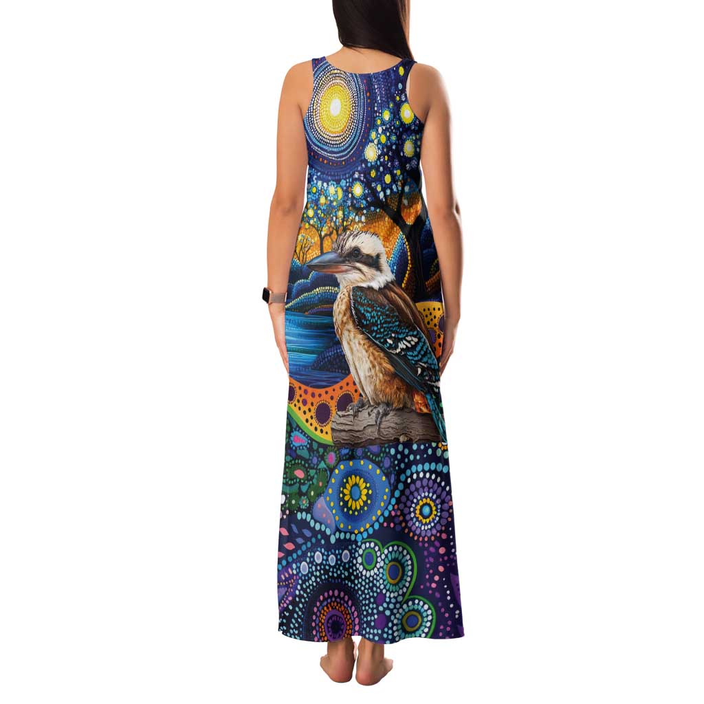 Australian Kookaburra Indigenous Tank Maxi Dress Aboriginal Dot Painting