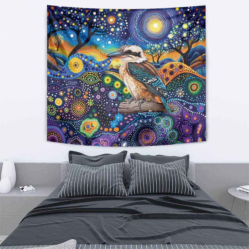 Australian Kookaburra Indigenous Tapestry Aboriginal Dot Painting