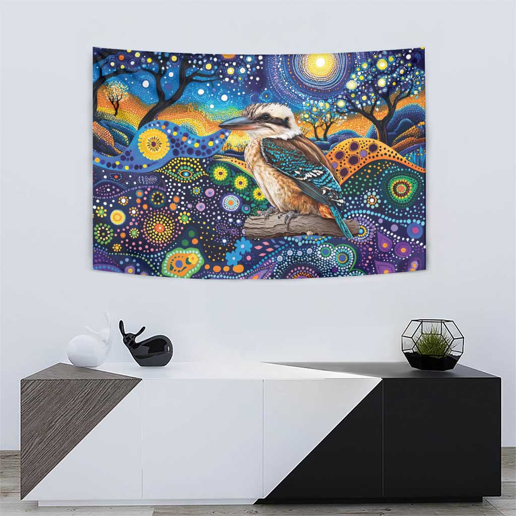 Australian Kookaburra Indigenous Tapestry Aboriginal Dot Painting