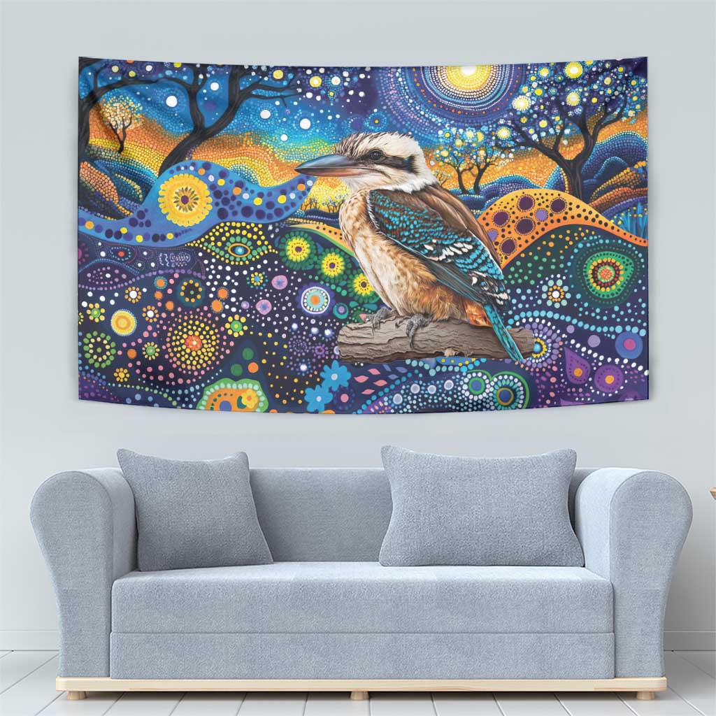 Australian Kookaburra Indigenous Tapestry Aboriginal Dot Painting