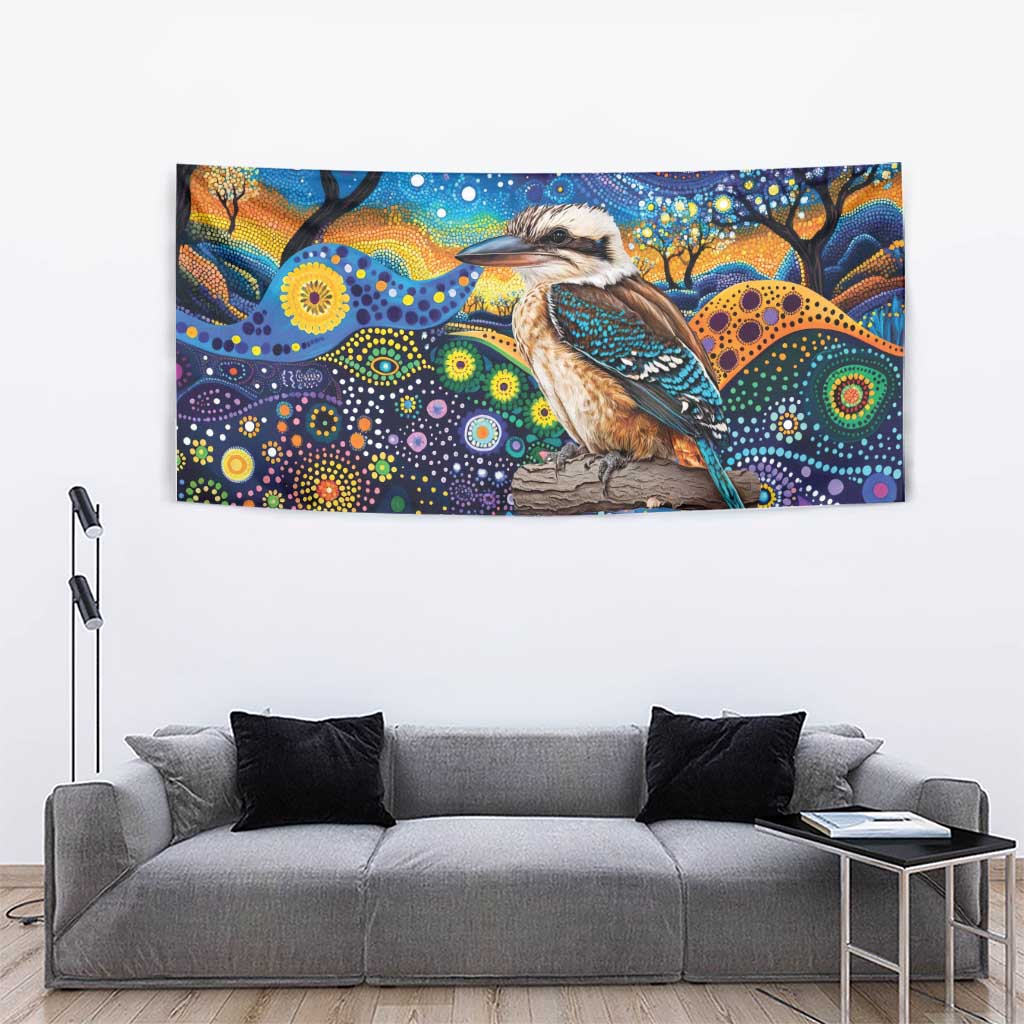 Australian Kookaburra Indigenous Tapestry Aboriginal Dot Painting