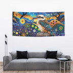 Australian Kookaburra Indigenous Tapestry Aboriginal Dot Painting