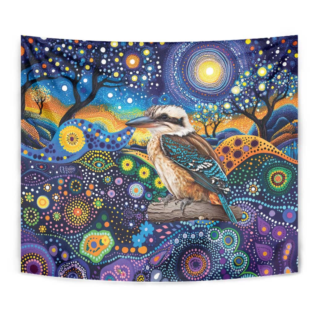 Australian Kookaburra Indigenous Tapestry Aboriginal Dot Painting