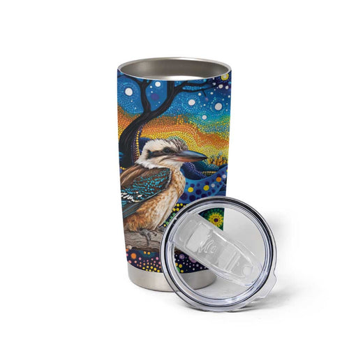 Australian Kookaburra Indigenous Tumbler Cup Aboriginal Dot Painting