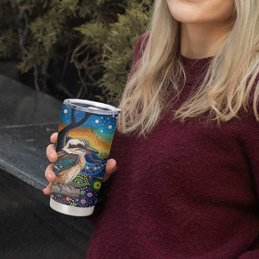 Australian Kookaburra Indigenous Tumbler Cup Aboriginal Dot Painting