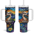 Australian Kookaburra Indigenous Tumbler With Handle Aboriginal Dot Painting