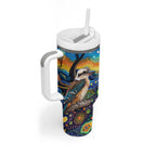 Australian Kookaburra Indigenous Tumbler With Handle Aboriginal Dot Painting