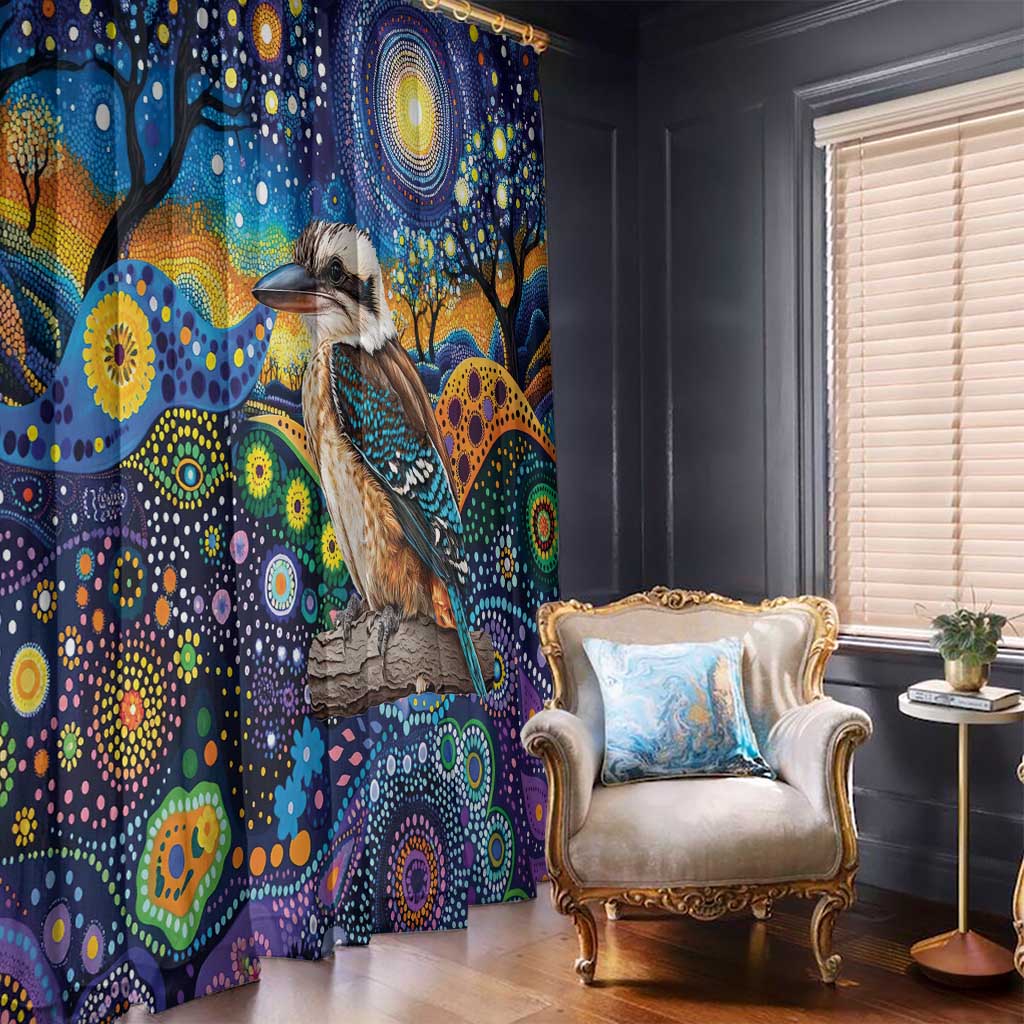 Australian Kookaburra Indigenous Window Curtain Aboriginal Dot Painting