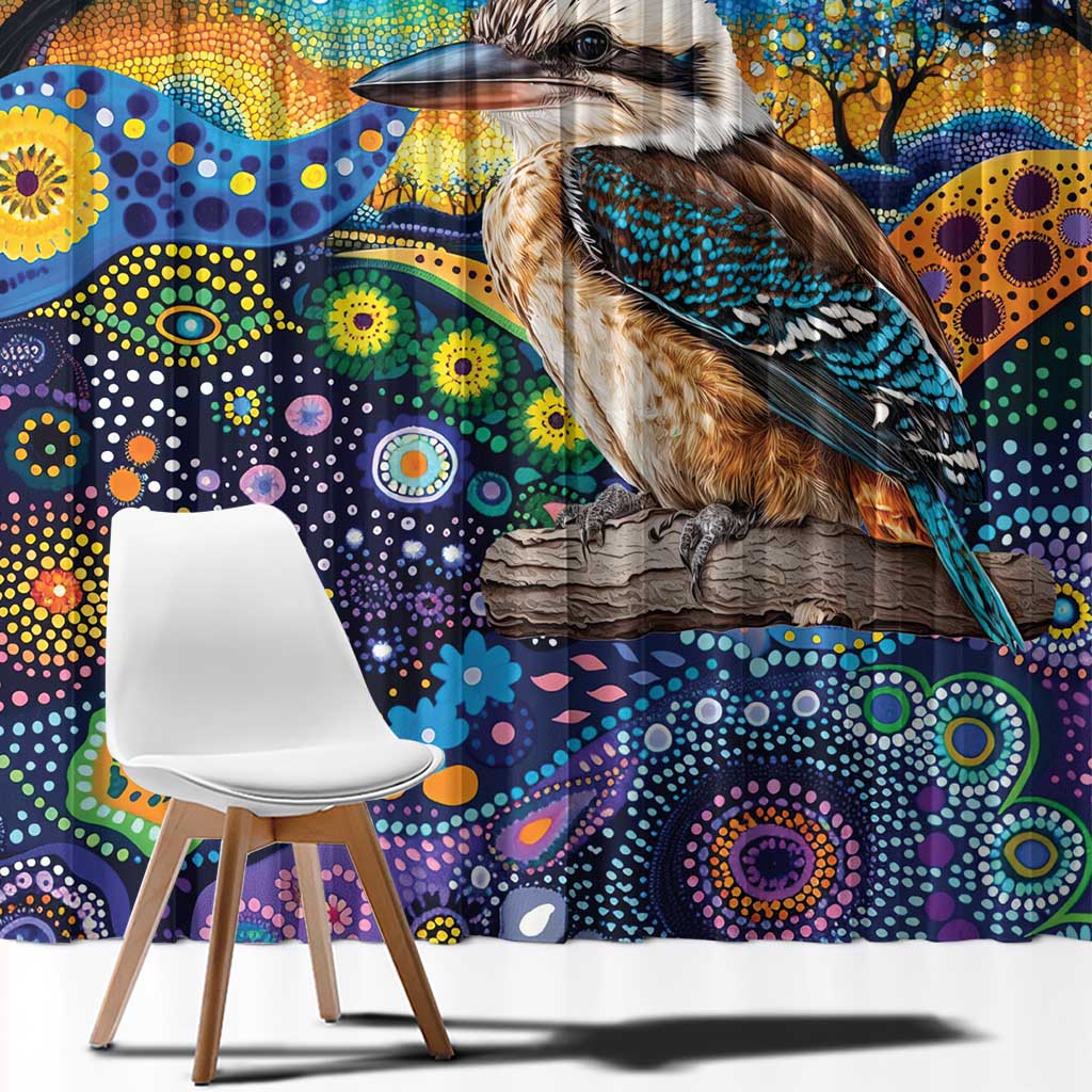 Australian Kookaburra Indigenous Window Curtain Aboriginal Dot Painting