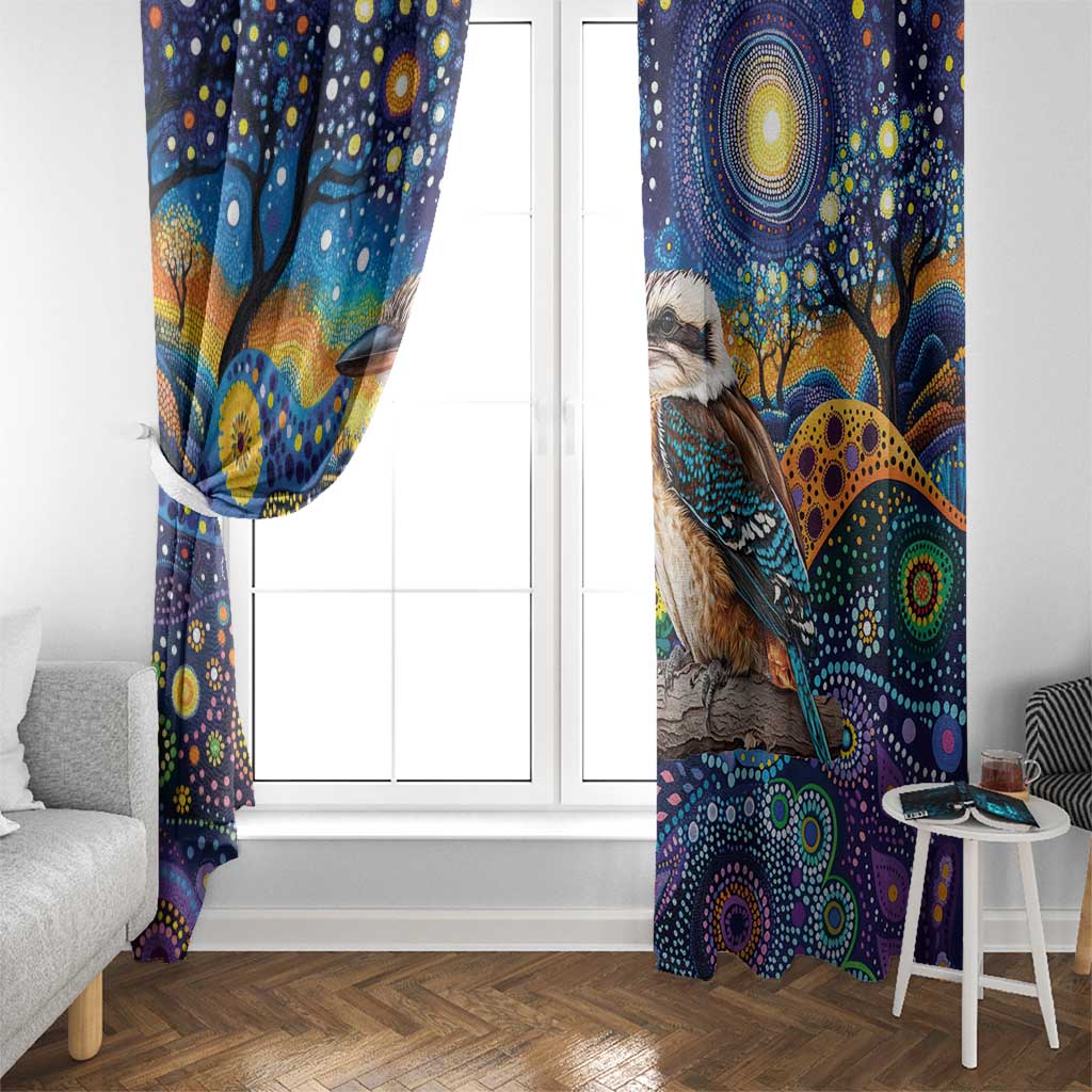 Australian Kookaburra Indigenous Window Curtain Aboriginal Dot Painting