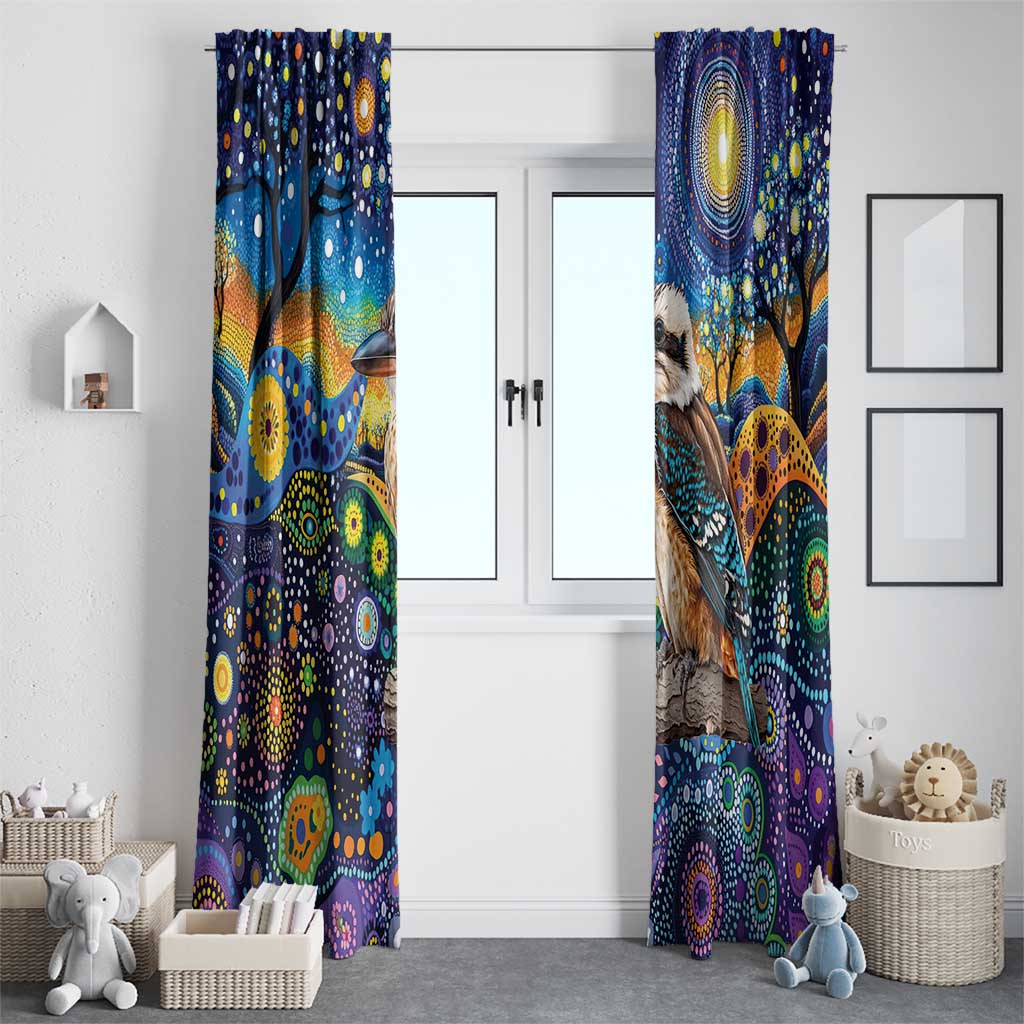 Australian Kookaburra Indigenous Window Curtain Aboriginal Dot Painting